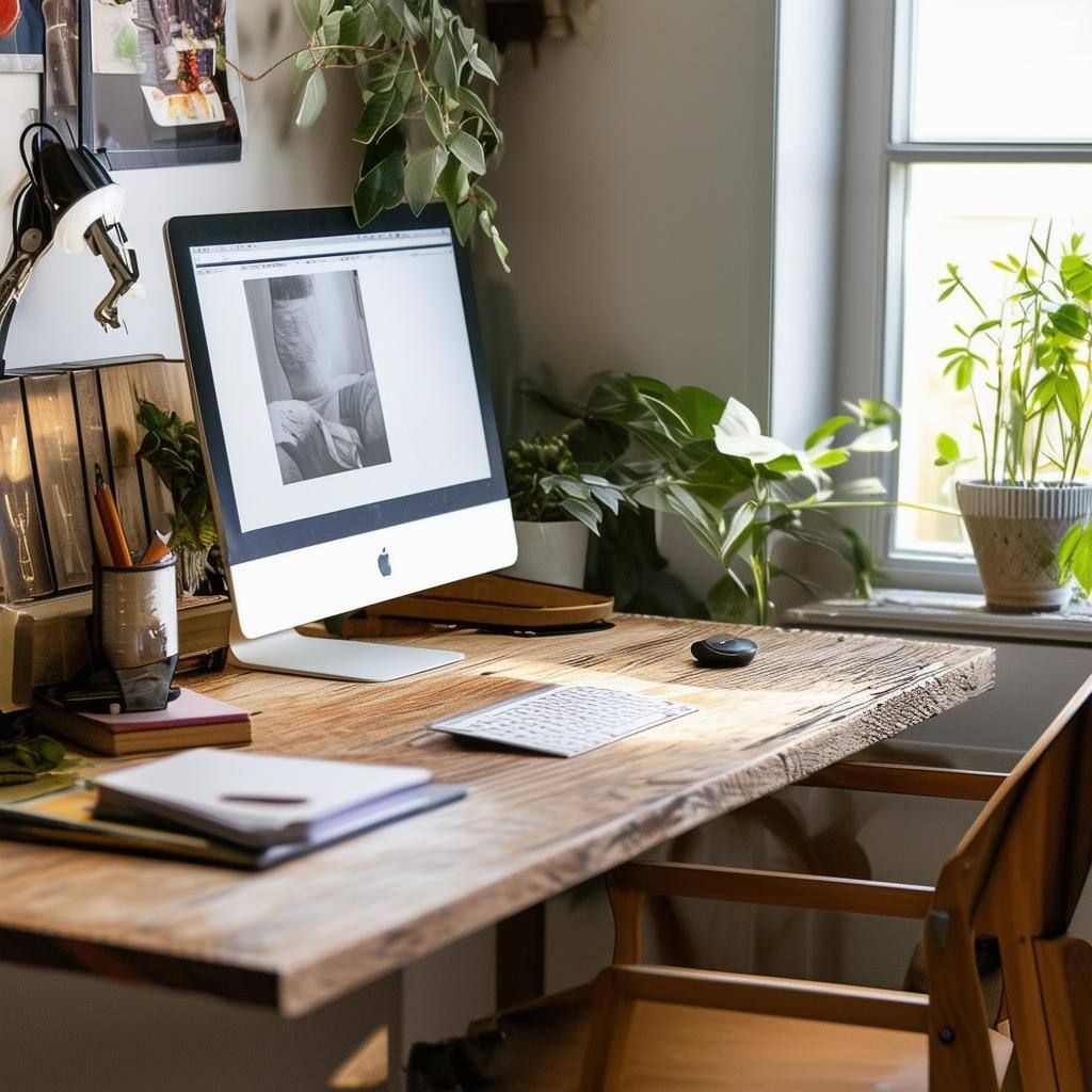 A portfolio showing a productive desk with ongoing projects